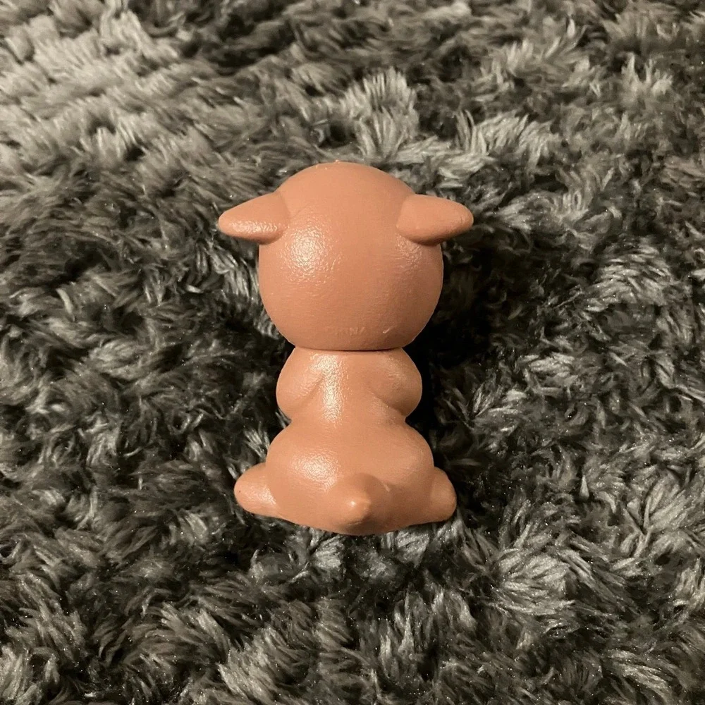 Vintage Tan Molded Rubber Puppy Figure Begging Tongue Out Big Black Eyes 2